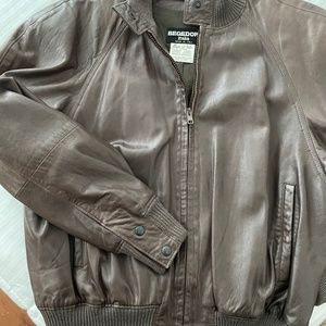 Italian leather bomber jacket